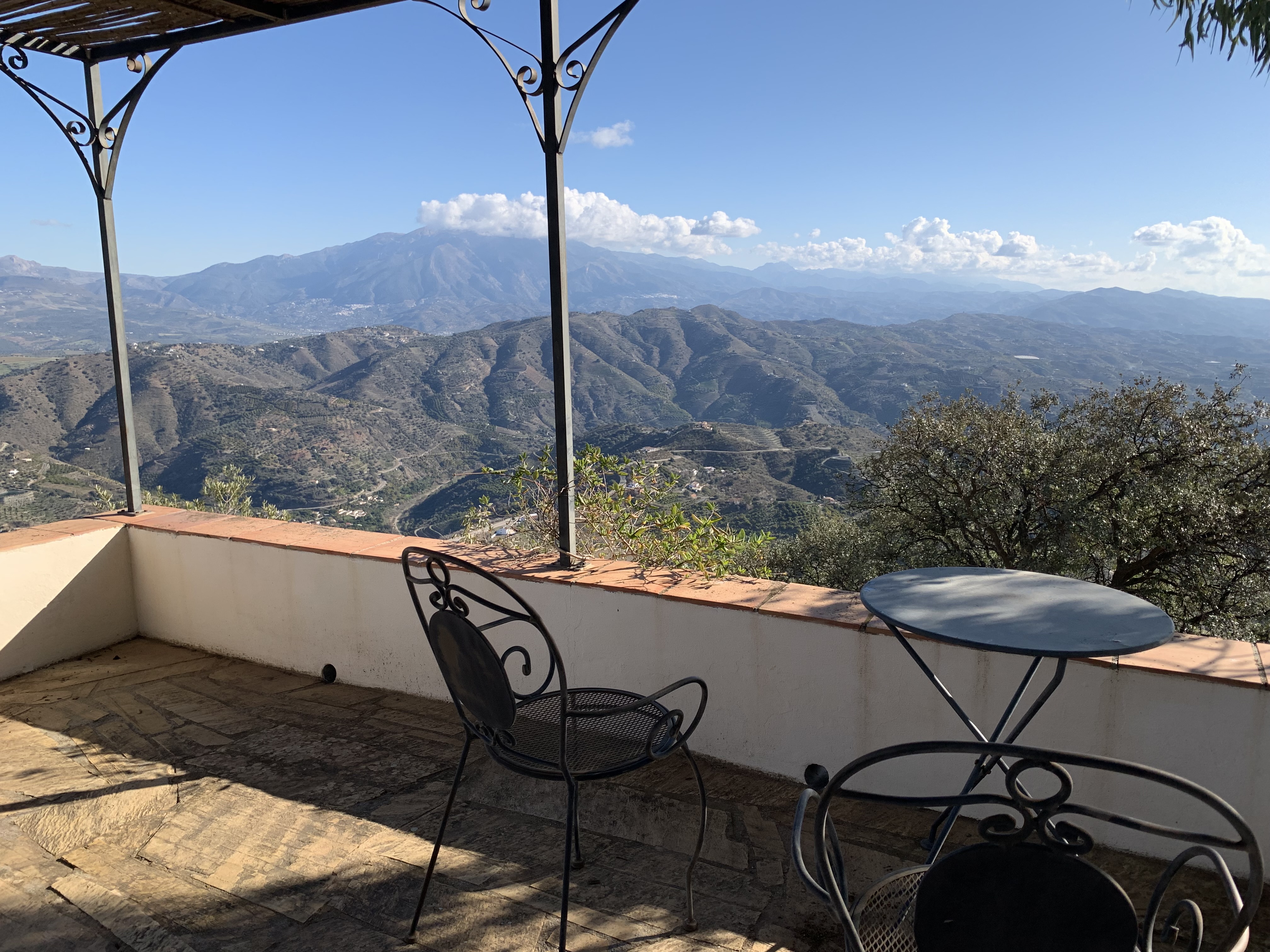 Terrace mountain view